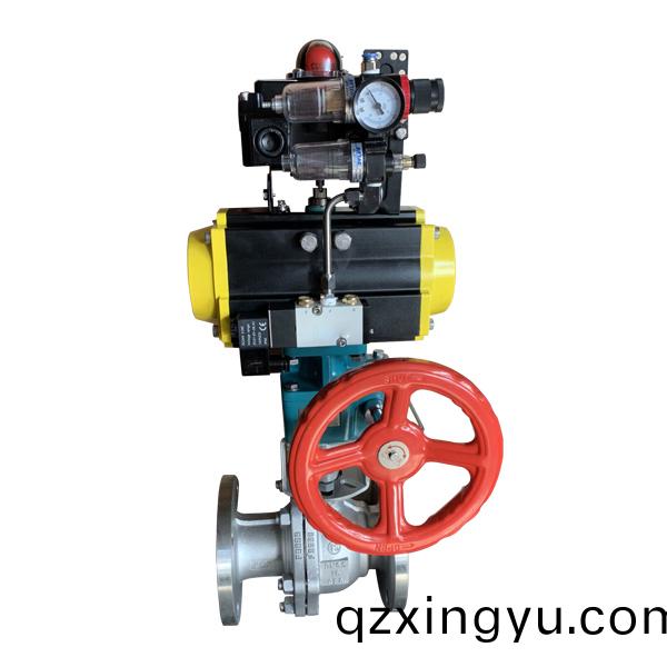 气(qi)动三联件的(de)作用(yong)：空(kong)气(qi)过(guo)滤器、限(xian)位(wei)开关（开关(guan)指(zhi)示(shi)器）、电磁阀(fa)